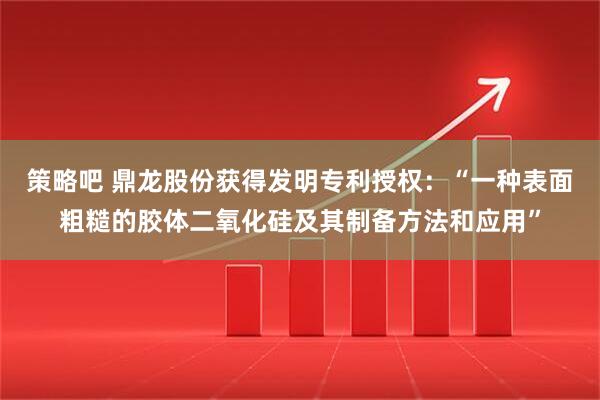 策略吧 鼎龙股份获得发明专利授权：“一种表面粗糙的胶体二氧化硅及其制备方法和应用”